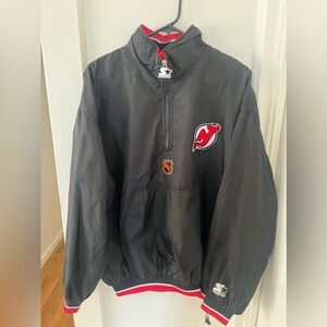 Vintage New Jersey Devils Starter Jacket Men’s L Embroidered NHL Full Zip